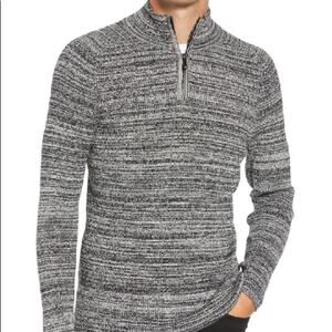 Vince Camuto Men's Grey Quarter Zip Mock Neck Sweater Size Medium